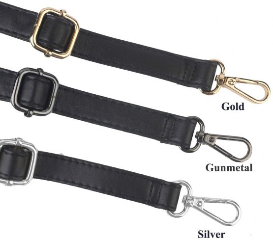 BEAULEGAN Crossbody Bag Strap - Microfiber Leather - Replacement for Handbag/Purse, Adjustable 150 cm Long Black (2cm/Gold) - Image 3