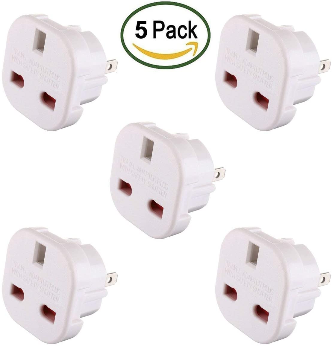 TEC UK - 5 X UK to US Travel Adaptor suitable for USA Canada, Mexico, Thailand - Refer to Description for country list