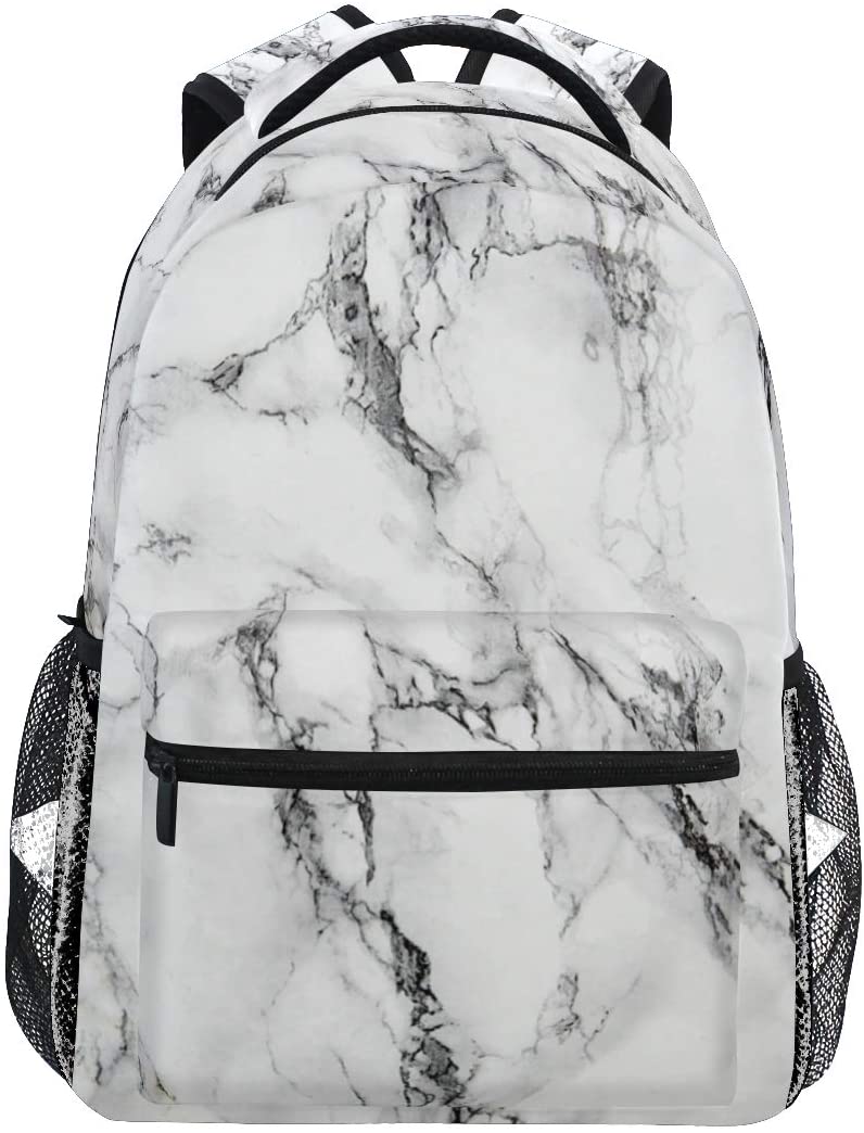 ALAZA Marble Backpacks for School Elegant Stone Bookbags for Girls Women Kids Teen Toddler Fashion Daypack Rucksack Travel Laptop Bag