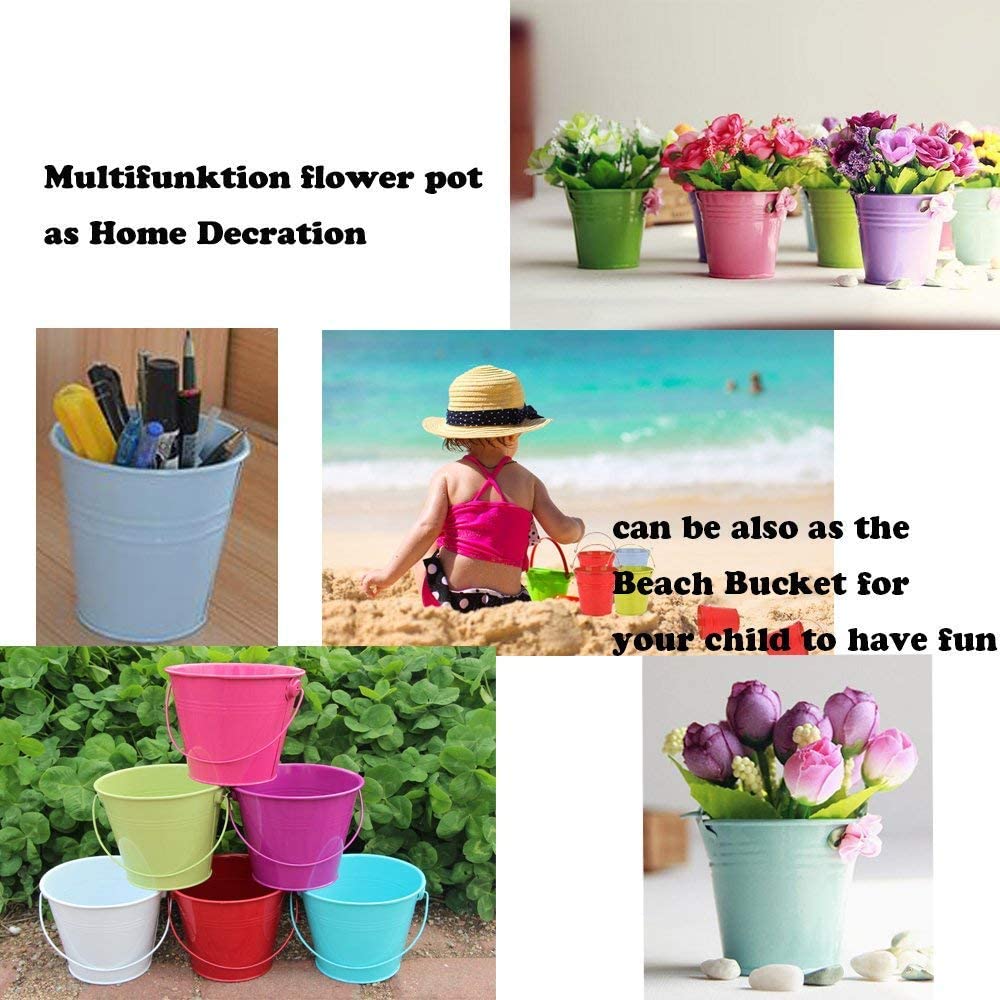 Dproptel 2-in-1 Portable Flower Pots + Sand bucket, Iron Hanging Flower Pots - Image 2