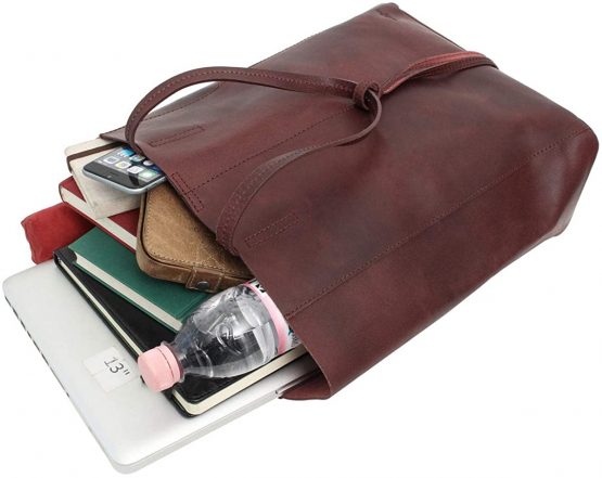 Gusti Handbag Leather Ladies Men big Cassidy Shopper 13L Shoulder Bag (Black, Wine Red, Brown) - Image 2