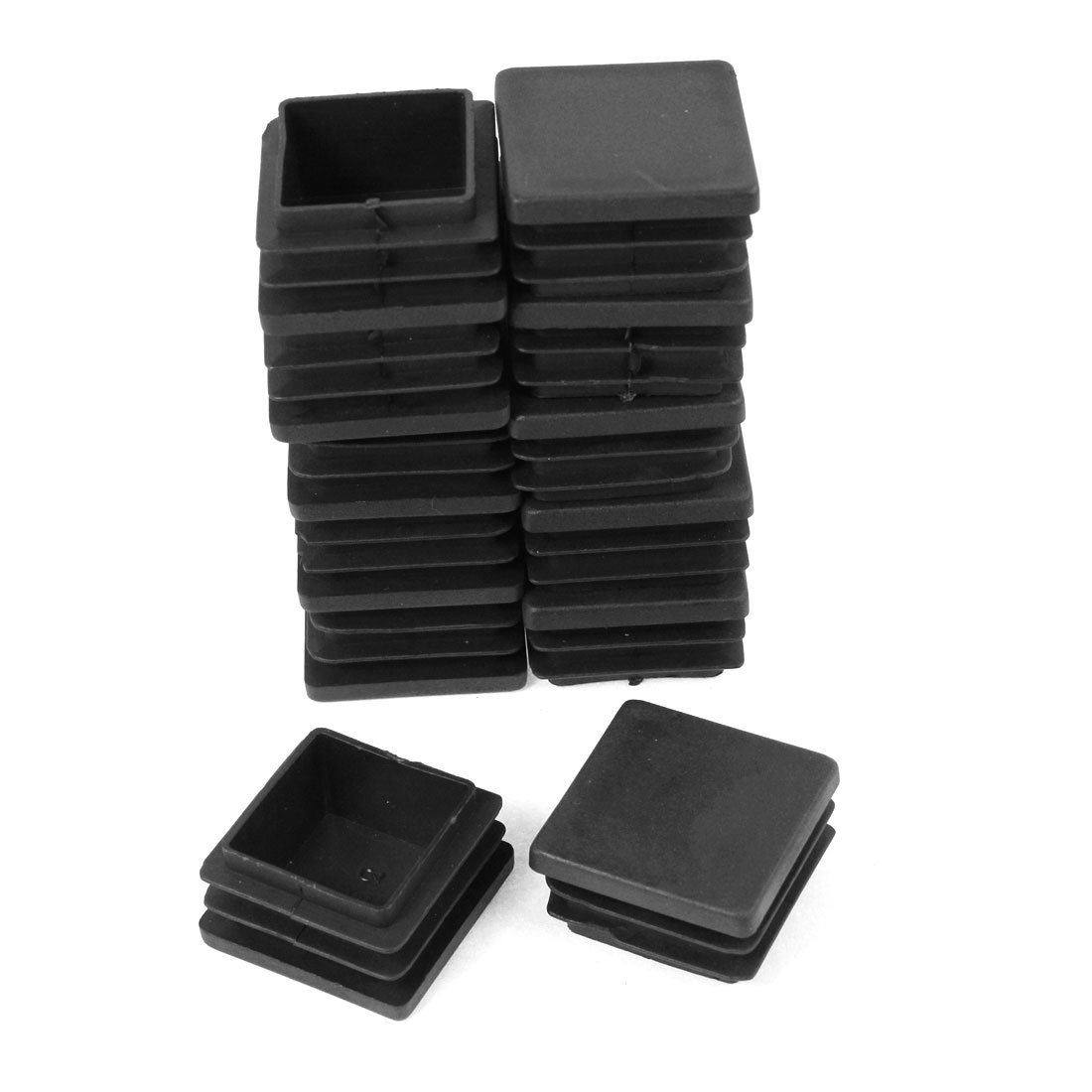 sourcing map 12Pcs 35mm x 35mm Plastic Blanking End Caps Square Tubing Pipe Insert, Black