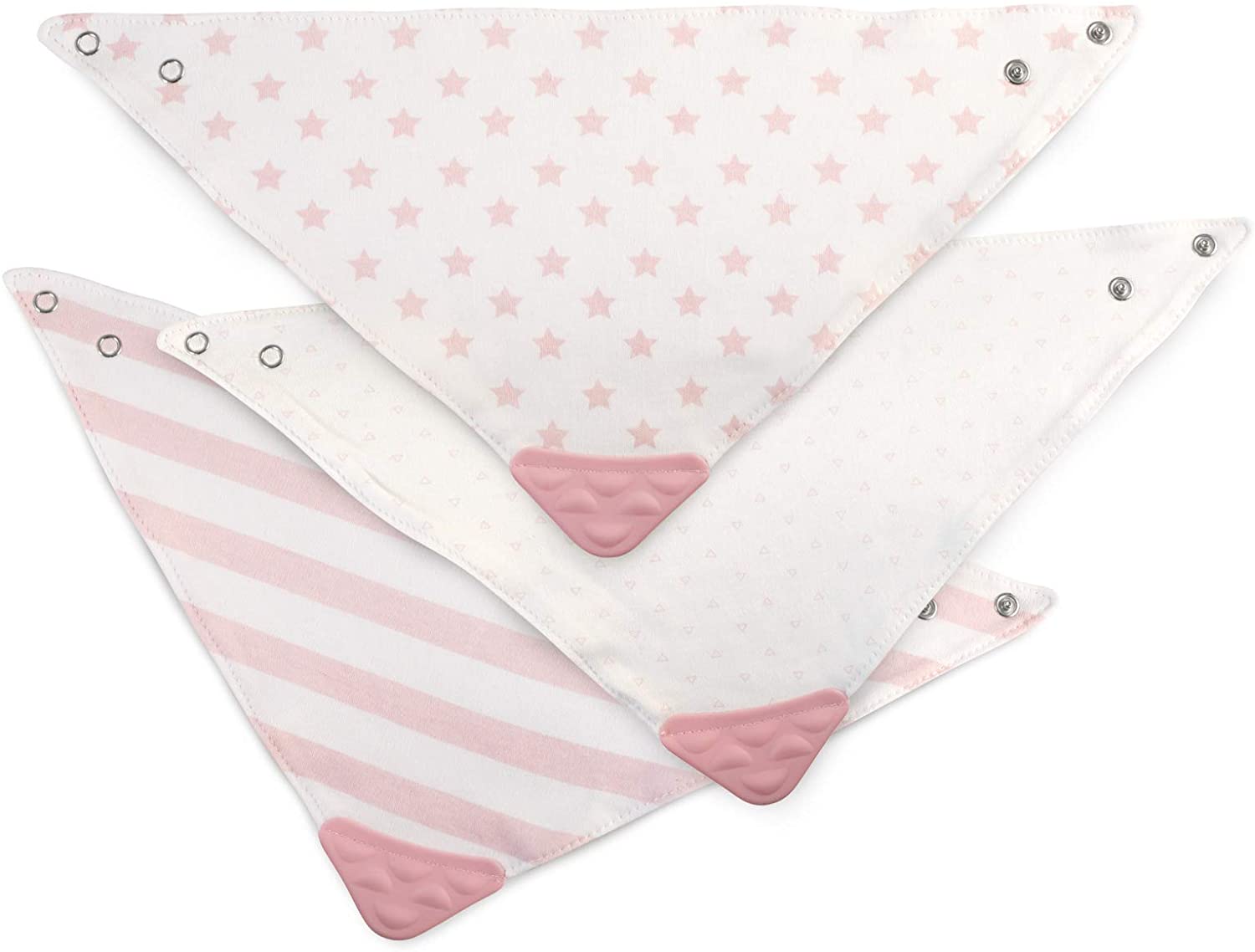 Lulabi Girl Set of 3 Bandana Bibs in Cotton, Multicolor