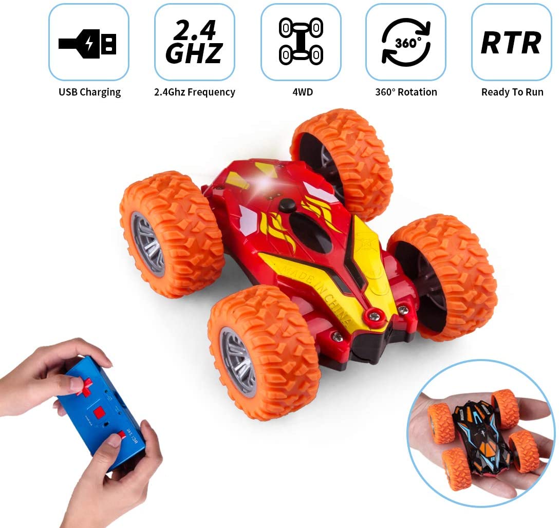 Highttoy Remote Control Car Toy for Boys 6-12, 2.4GHz 4WD Cyclone Mini ...