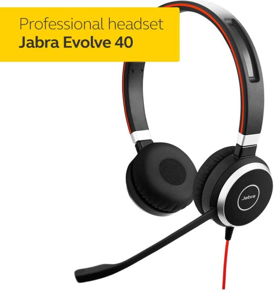 Jabra Evolve 40 UC Stereo Headset – Unified Communications Headphones for VoIP Softphone with Passive Noise Cancellation – USB-Cable with Controller – Black - Image 2