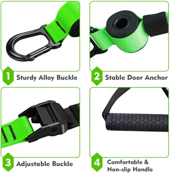 RHINOSPORT Sling Trainer Set with Door Anchor Adjustable Fitness Home Suspension Suitable for Travelling and for Training Indoors and Outdoors - Image 3