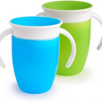 Munchkin Miracle 360 Trainer Cup, Green/Blue, 7 oz/207 ml, 2 Pack