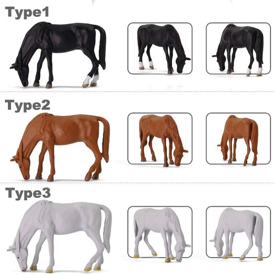 Evemodel 15pcs Model Trains O Scale Painted Horses Cows 1:43 PVC Animals Desktop Decor AN4303 - Image 2