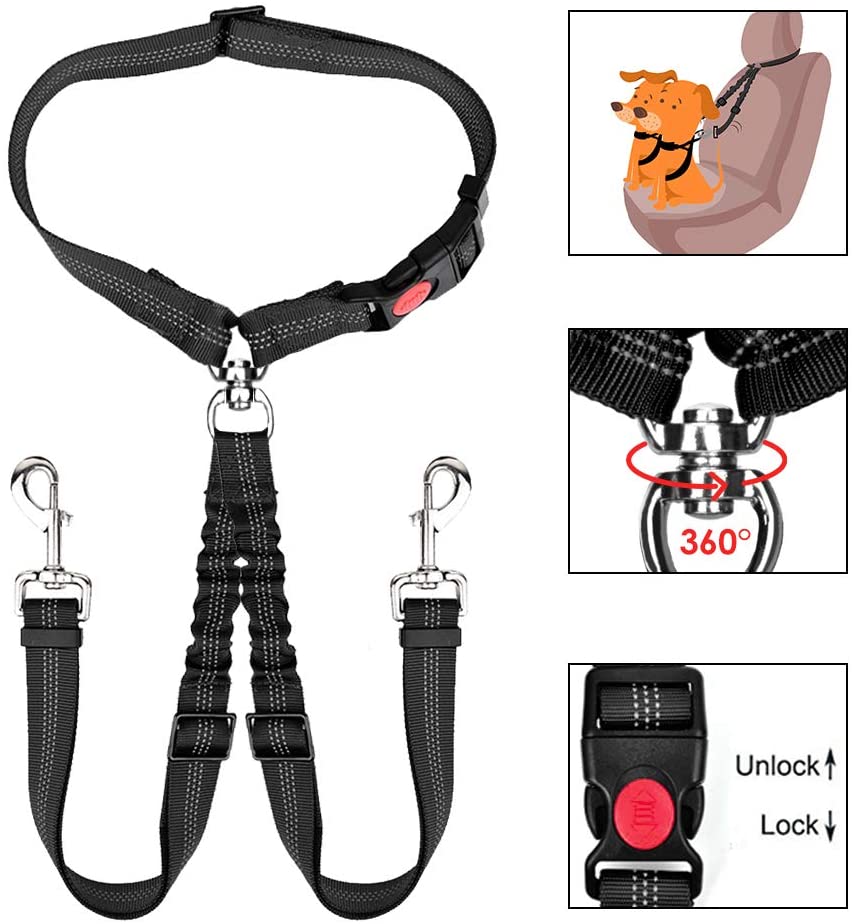 SlowTon Double Dog Seat Belt