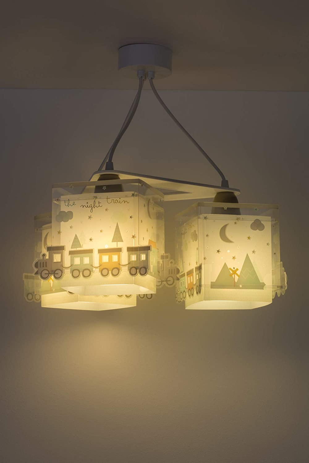 Dalber Children's Ceiling Lamp 3 Lights The Night Train Train, 60 W, Multicoloured - Image 3