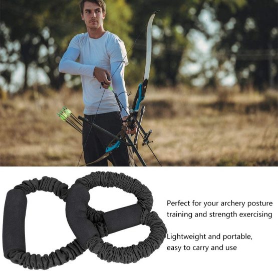 Alomejor Archery Exerciser Rubber Band Arm Force Strength Training Elastic Rope Trainer Puller ​ - Image 4