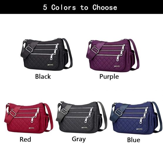 OPXTO Crossbody bag for Women Nylon Shoulder Waterproof Multi Pocket Travel Purse High-dense Lightweight Oxford Messenger Bags. - Image 3