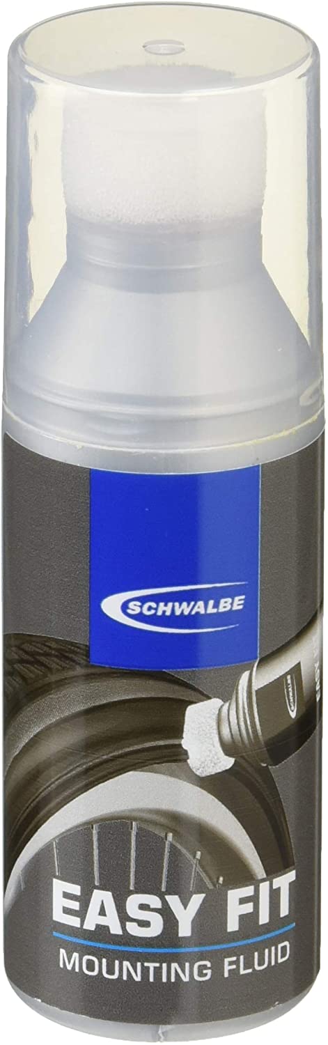Schwalbe Easy Fit Special Assembly Liquid for Bicycle Tyre withs with Sponge Applicator - 50 ml, Metallic, 0.05 Litres