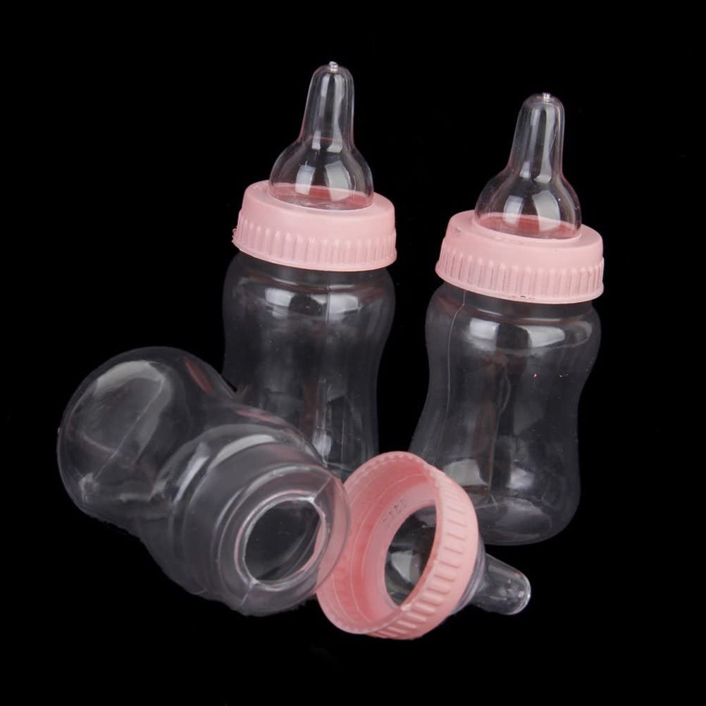 NUOLUX 12pcs Baby Bottle Favors Bottle Bank Gift Set for Showers Parties Birthday Decoration (Pink), 12 count (Pack of 1) - Image 3