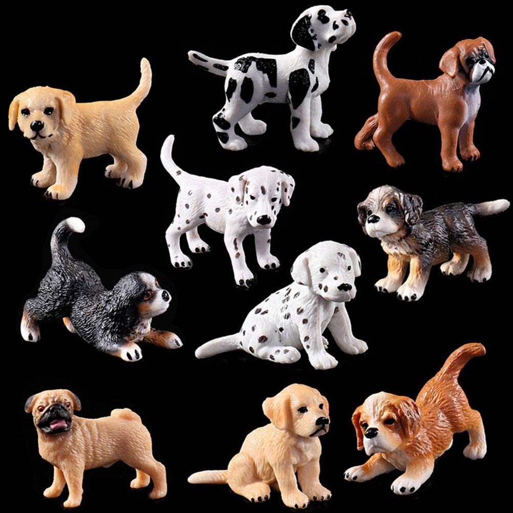 HOMNIVE Dog Figures for Kids 12pcs Plastic Realistic Hollow Puppy Figurines, Small Dog Cake Topper - Image 2