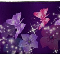 HUGS IDEA Floral Butterfly Women Wallet Travel Purple Clutch Bag Credit Card Long Storage Purse