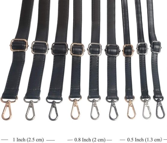 BEAULEGAN Crossbody Bag Strap - Microfiber Leather - Replacement for Handbag/Purse, Adjustable 150 cm Long Black (2cm/Gold) - Image 4