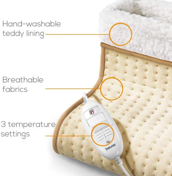 Beurer Cosy Foot Warmer, Electric Foot Warmer for Men and Women, Heated Warmer for Cold Feet, Relaxing Gift for Mum or Dad, Comfy and Soft, Beige - Image 4