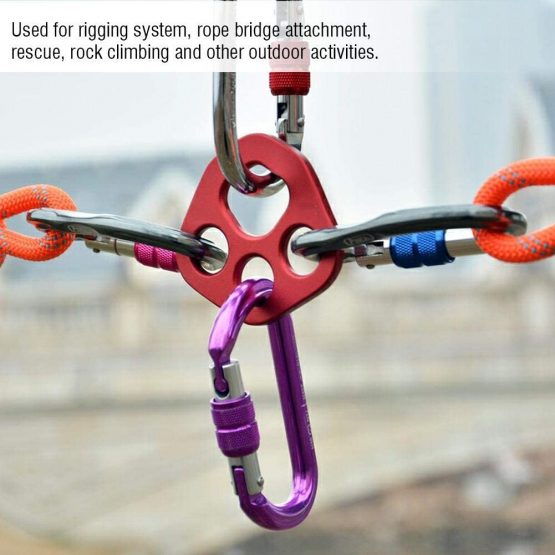 Rigging Plate 4 Holes Aluminum Red Rescue Rock Climbing Mountaineering Equipment Multi Anchor Point Connector Gear - Image 4