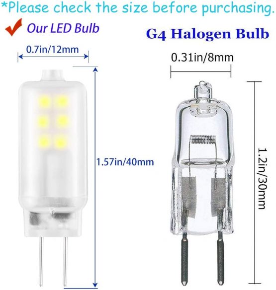 WOWLED G4 LED Light Bulbs, 3W Cool White 12V AC DC, Replace Halogen Bulbs - 10 Pack - Image 2