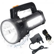 LED Torch Flashlight Rechargeable, 10000 Lumen Super Bright Searchlight Spotlight Camping Lantern Waterproof, 6 Lighting Modes for Outdoor Hiking Fishing, Shoulder Strap & UK Charger Included, Black