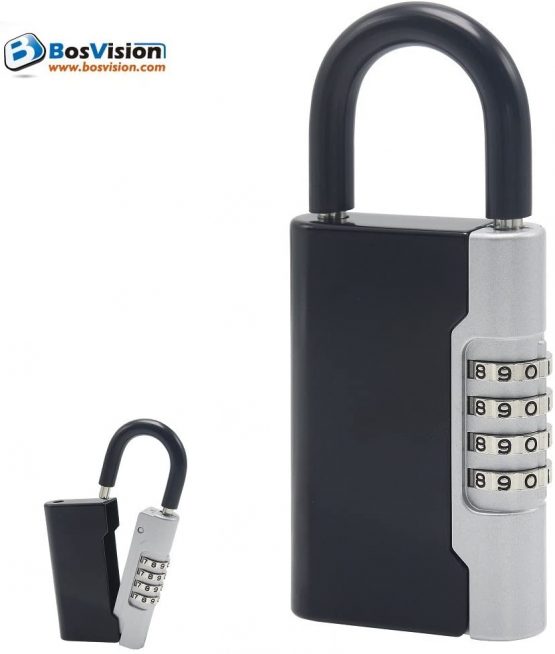 Key Safe Box [Portable] Combination Padlock with Shackle, Key Lock Box / Key Storage