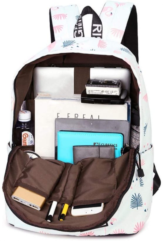 YANAIER Waterproof School Backpack for Girls Teens Cute Print Bookbag Laptop Backpack Women Travel Casual Daypack Flamingos - Image 4