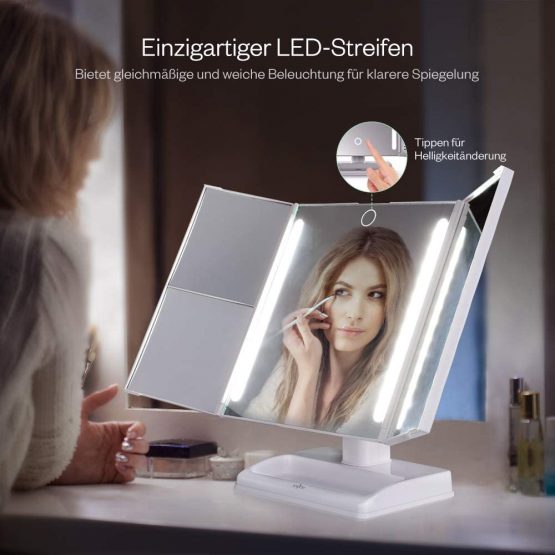 Anjou Makeup Mirror, Trifold Vanity Mirror with 2x/3x and Detachable
