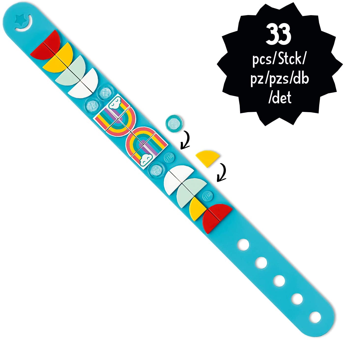 LEGO 41900 DOTS Rainbow Bracelet DIY Jewellery Beads Set, Art and Craft for Kids, Building Set, 7 inches - Image 3