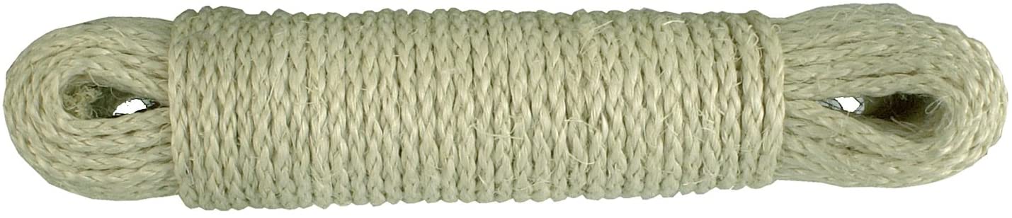 CON:P B34020 All Purpose Sisal Rope - Clear, 20meter