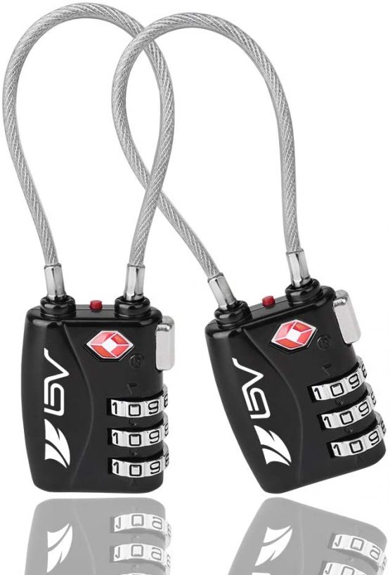 TSA Approved Luggage Travel Lock, Set-Your-Own Combination Lock for Suitcases, Bags and Gym Lockers, 2 Pack