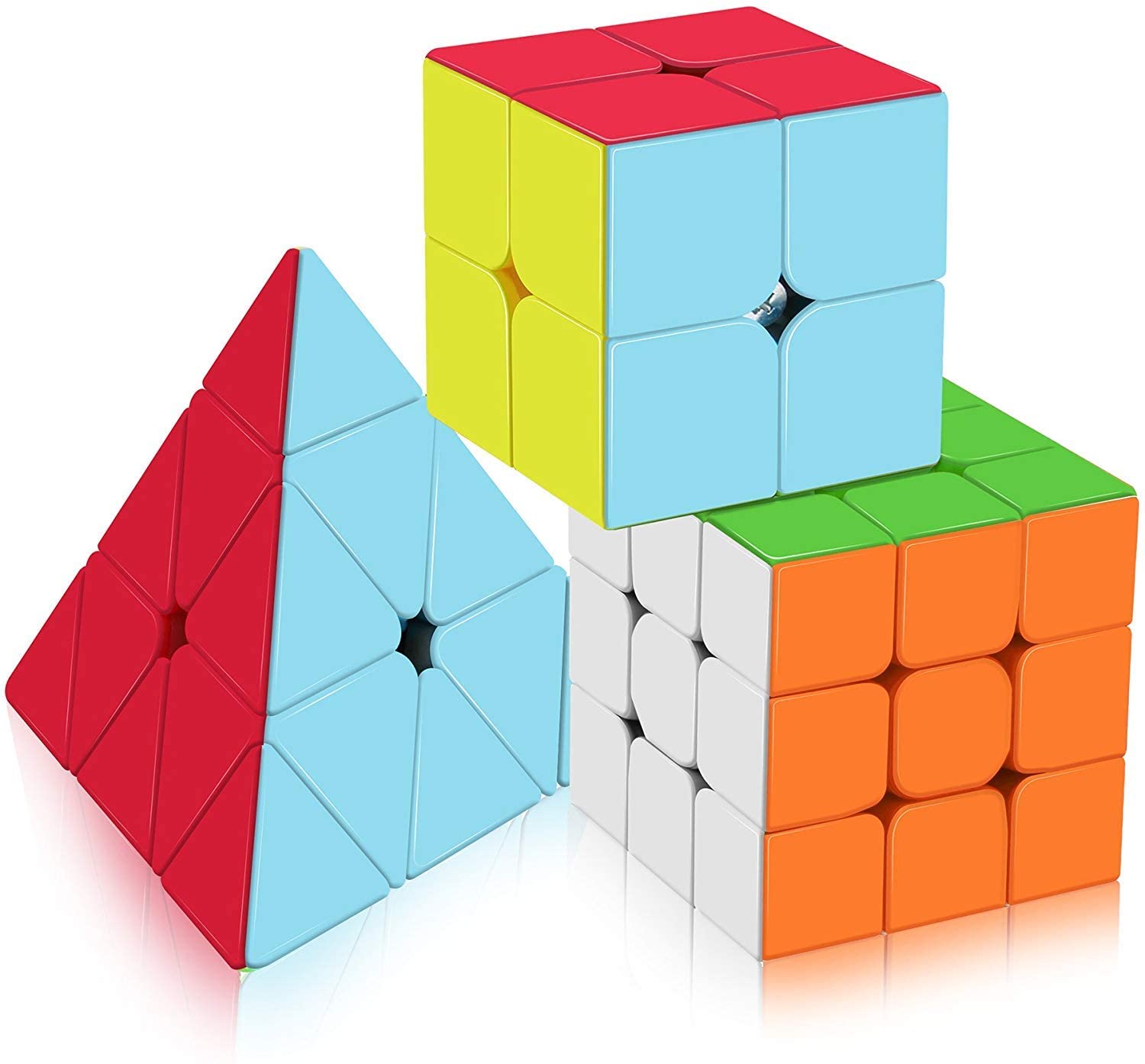 Vdealen Speed Cube Set, Magic Cube Pack of 2x2x2 3x3x3 Pyraminx Puzzle Cube