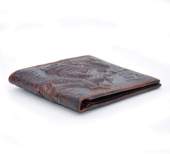 Mens Brown Wallet with Card Holder Dragon horizontal - Image 4