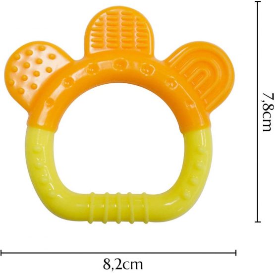 PREMYO Teething Toy for Baby Teether Silicone - Soothes Sore Gum Pain - Easy to Grab BPA Free Yellow Orange - Image 3