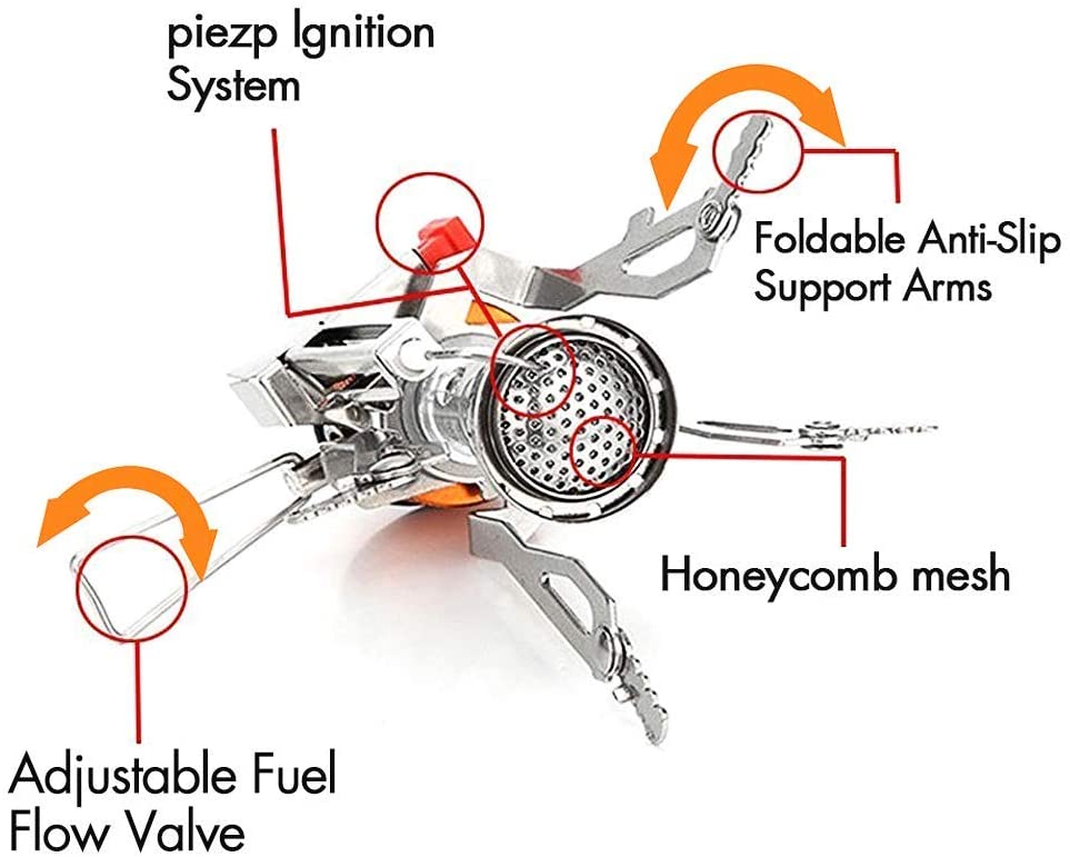 Spotact Outdoor Mini Gas Camping Stove Burner Compact Foldable Portable Furnace Collapsible Ideal Cookware for Camping Hiking Fishing Backpacking - Image 3