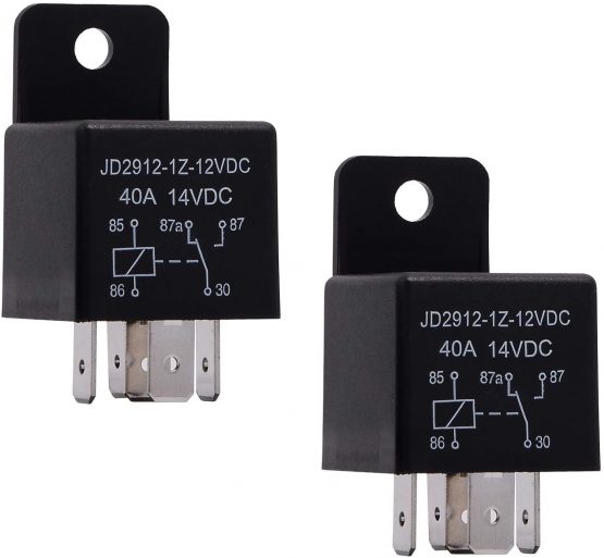 Ehdis® Motor Relay 5 Pin 12V Coil 40A Automotive Relay Contactor Relay Switch Power, Auto Switches & Starters, 2 Pack