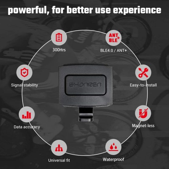 SHANREN Bike Cadence sensor, Geomagnetic Wireless Bluetooth & ANT+ Dual Modes for BLE/ANT+ Bike Computers and IOS/Android - Image 2