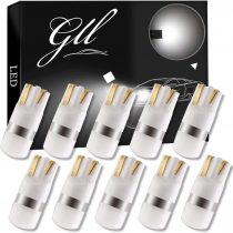 GLL T10 LED Bulbs White W5W 501 LED Bulbs 3030-1SMD with Lens 60 Lumens for Car LED Lights Bulbs Side Light Bulbs Number Plate Light Parking Light Interior Light (Pack of 10)