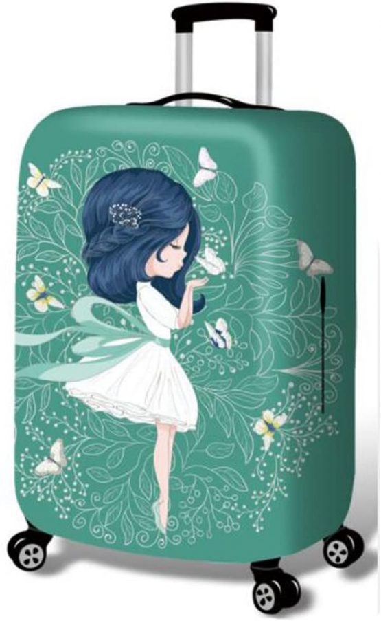 YEKEYI Luggage Protector Case Washable Travel Luggage Cover Cute Girl Suitcase Protector Fits 18-32 Inch