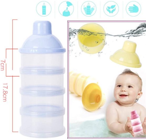 2 Pack Formula Dispenser，Portable Milk Powder Formula Dispenser，Non-Spill Baby Kids Milk Powder Formula Dispenser，Milk Powder Formula Dispenser Container Pot Box (Blue) - Image 2