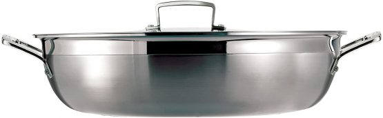 Le Creuset 96203924001000 3-Ply Stainless Steel Shallow Casserole with Lid, 24 x 6.2 cm , Silver - Image 2