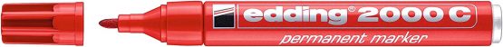 edding 2000 C Permanent Marker - Black, Red, Blue - 3 Marker Pens - Round Tip 1.5-3 mm - Quick-Drying Permanent Markers - Waterproof, Smudge-Proof - for Cardboard, Plastic, Wood, Metal, Fabric - Image 4