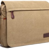 Kono Messenger Bags, Men's Canvas Shoulder Bag Retro Laptop Briefcase with Multiple Pockets for School Travel Business, Fits for 13 Inch Laptop