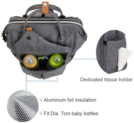 Lekebaby Nappy Changing Backpack Changing Bag with Changing Mat - Image 3