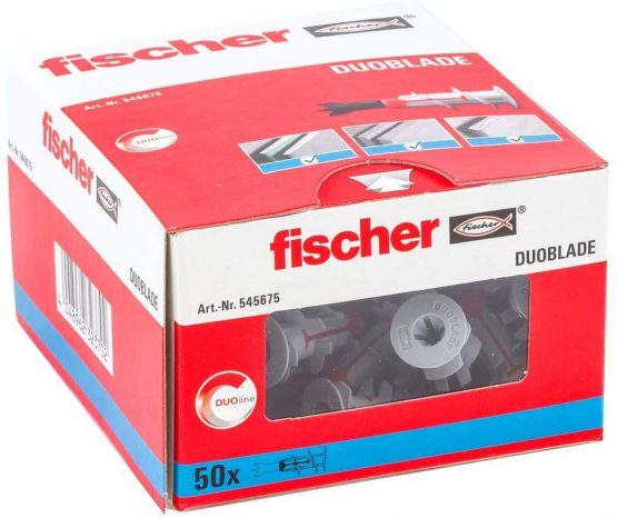 fischer Duoblade, Tasselli Autoforanti Espandenti per Cartongesso, 50 Pezzi 545675, Grigio/Rosso - Image 3