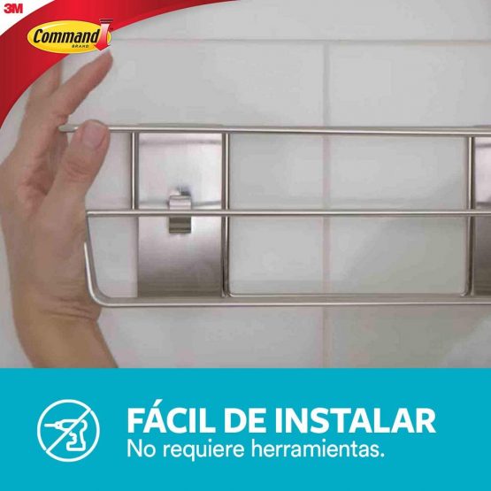 Command BATH11-ES Shower Caddy with Water Resistant Strips - Frosted - Image 3