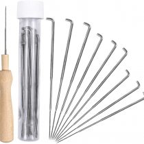Dokpav 30PCS Felting Needles of 3 Sizes with 1 pc Handle Wood Felt Tool, Felt Needle Tool, Felting Starter Kit, Needle Felting Stitch Punch Tool, Wool Felt Needle for DIY Toys Craft Make Felt Animals