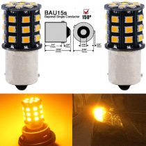 ALOPEE-(Pack of 2) Bright Yellow LED Car Turn Signal Light Replacement Bulb for Stock#1056 PY21W 7507 12496, with 33pcs 2835 Chips, No-Polarity, 12V-24V.