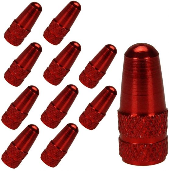Yuauy 10 PCs Red MTB PRESTA Bike Bicycle Road Racing Coloured Metal Valve Cap Dust Covers - Image 3