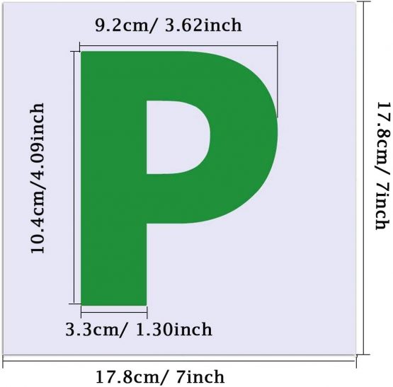 SMALUCK Fully Magnetic Green P Plates 3 Pack, Upgraded Extra Strong Stick On P Sticker for Car - Image 3